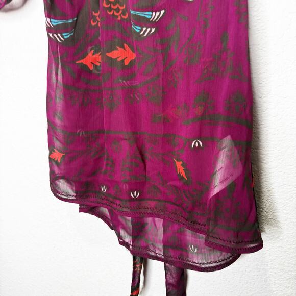 NWT Esprit Y2K Asian Kimono Sheer Empire Waist Top - Picture 7 of 9